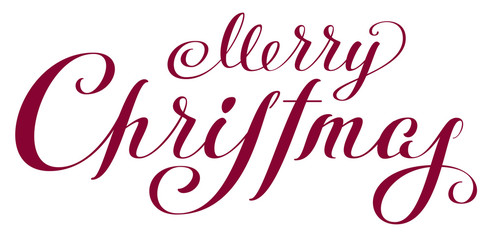 Merry Christmas. Lettering handwritten text for greeting card