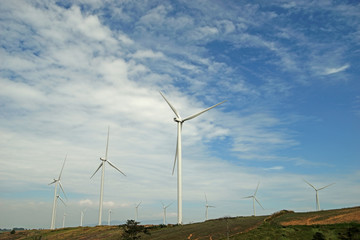 windmill for renewable energy on the hill