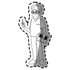 Doctor cartoon icon. Medical health care hospital and emergency theme. Isolated design. Vector illustration