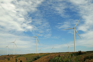 windmill for renewable energy on the hill