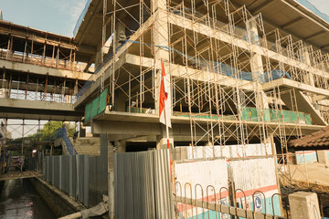 Construction building on development photo taken in depok jakarta indonesia