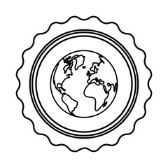 World earth map icon vector illustration graphic design