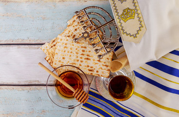 Jewish holiday Pesah Passover with matza