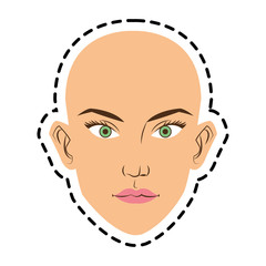 Woman face cartoon icon. Girl female avatar person people and human theme. Isolated design. Vector illustration