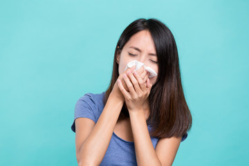 Woman feeling sick