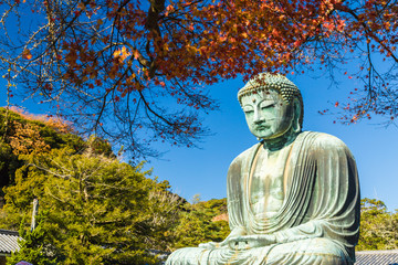 The Great Buddha in Kamakura.  Located in Kamakura, Kanagawa Prefecture Japan.