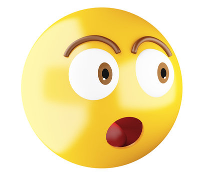 3D Emoji icon surprised.