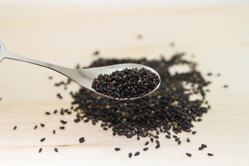 lap the  black sesame by spoon