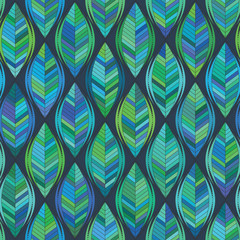 Abstract background of green leaf. Vector pattern