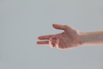 Hand of a woman making gestures