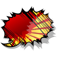 Speech bubble filled with comic book background.