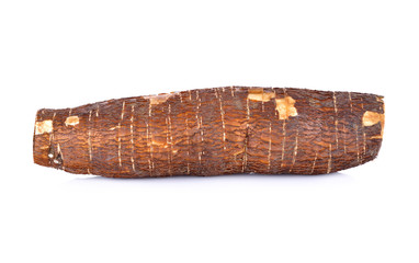 raw cassava isolated on white background