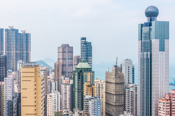 Fototapeta na wymiar financial district in Hong Kong,China.