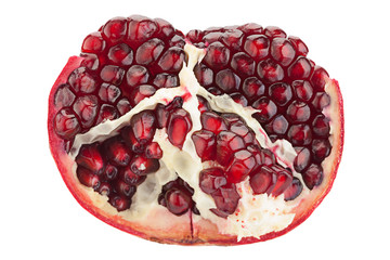 Pomegranate fruit on white