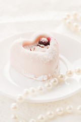 Heart-shaped dessert for Valentine's Day