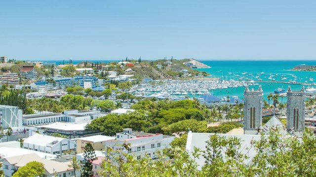 Noum&eacute;a New Caledonia Exotic Island Destination Overlook with Tropical Blue Pacific Ocean Water on a Sunny Summers Day