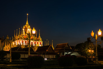 Fototapeta na wymiar Beauty Metal Castle at twilight. The metal castle one of the world Bangkok, Thailand.