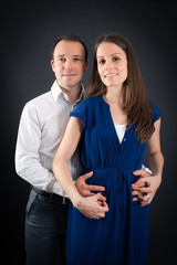 Beautiful couple doing different expressions in different sets of clothes: love