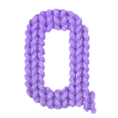 Letter Q english alphabet, color purple