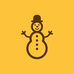 Snowman icon. New year and xmas, christmas, winter symbol. Flat design. Stock - Vector illustration