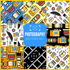 Naklejka premium Photography seamless patterns set