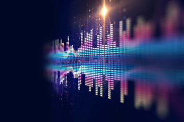 Audio waveform abstract technology background