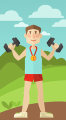 Healthy lifestyle. Vector wellness concept