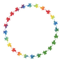 Beautiful floral round frame with gradient fill. 