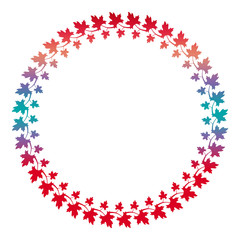 Beautiful floral round frame with gradient fill. 