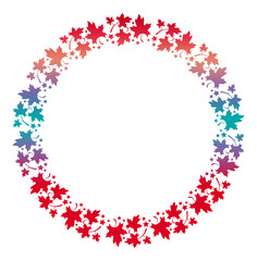 Beautiful floral round frame with gradient fill. 