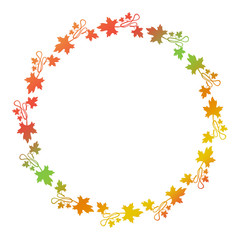 Beautiful floral round frame with gradient fill. 