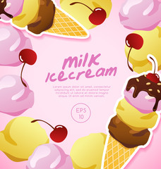 Ice-cream Elements : Vector Illustration 
