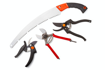 garden secateurs and hacksaw