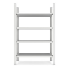 Product display rack. 3D render isolated on white. Platform or Stand Illustration. Template for Object Presentation.