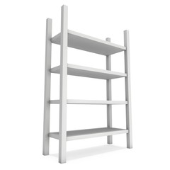 Product display rack. 3D render isolated on white. Platform or Stand Illustration. Template for Object Presentation.