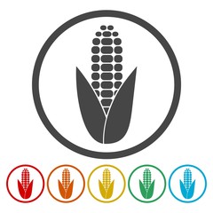 Corn symbol icons set 