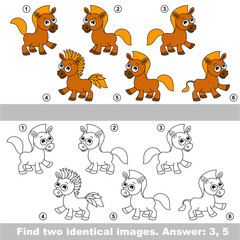 Visual game. Find hidden couple of Horses.