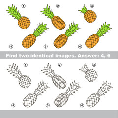 Visual game. Find hidden couple of Pineapples.