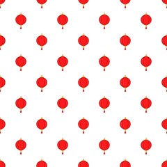 Red chinese lantern pattern. Cartoon illustration of red chinese lantern vector pattern for web