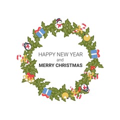 Vector illustration. Festive frame. New year and Christmas