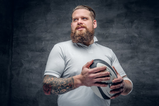 Bearded rugby player.