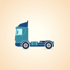 Autotransporter. Three-axle tractor. Truck. Chassis. Illustration
