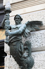 Baroque street lamp in Budapest, Hungary