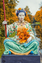 The sculpture on the Large Chinese bridge in the Alexander park in Tsarskoye Selo (Pushkin).