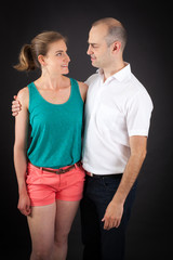 Beautiful couple doing different expressions in different sets of clothes: love