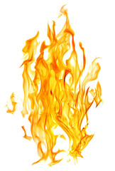 orange isolated fire sparks on white