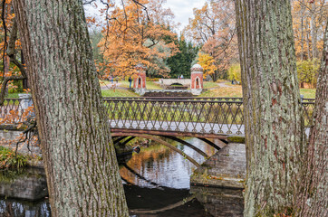 Red (Turkish) Cascade in the Catherine park in Tsarskoye Selo (Pushkin).