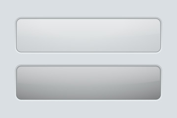 Rectangle button. Gray user interface icons. Normal and pushed