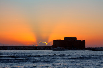 Sunset at Paphos in Cyprus