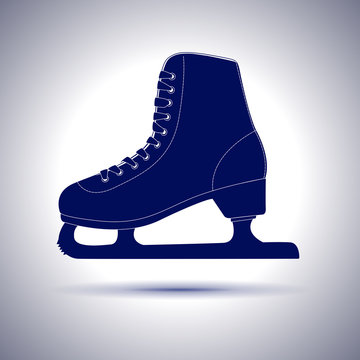 Ice Skate. Blue icon